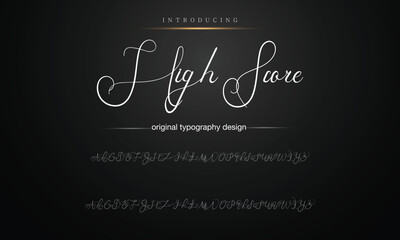 Hand drawn vector alphabet.signature script font. Elegant Signature Font. Best Alphabet Beautiful Calligraphy Signature Font lettering