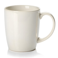 plain white mug with smooth surface and comfortable handle, perfect for enjoying your favorite beverages. Its minimalist design enhances any setting