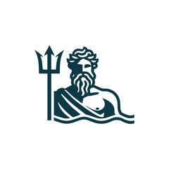 Poseidon god logo