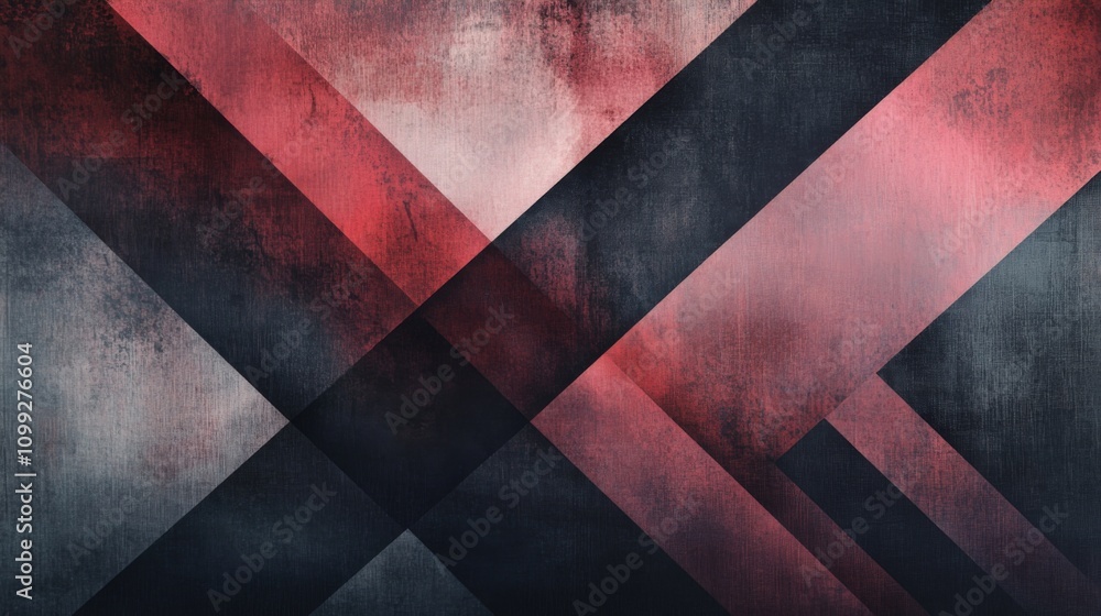 Aufkleber abstract geometric design with dark and light red textures