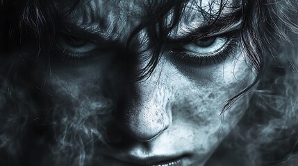 A dramatic photo showing stress, anger, and anxiety in the negative states of mind 