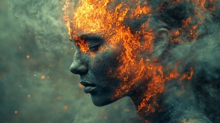Fototapeta premium A dramatic photo showing the negative states of mind: anger, fear, and disappointment 