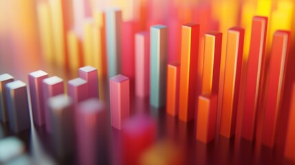 Obraz premium Colorful Abstract Data Visualization with Dynamic Bar Graphs