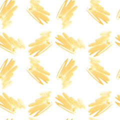 Harvest gold watercolor seamless texture with splashes and gradients isolated. Yellow brush strokes, warm ochre tones hand drawn watercolor pattern for seasonal designs. Autumn sunrise background.