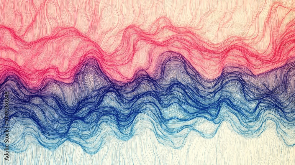 Aufkleber abstract colorful waves flowing in soft gradients and textures