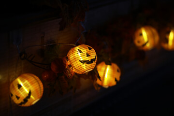 Glowing Halloween Pumpkin Lanterns for Festive Night Decorations and Spooky Ambiance