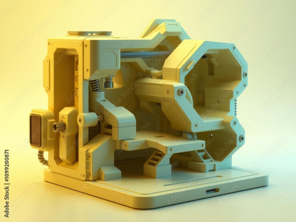 Poster volumetric printing concept design showing 3d modeling industry with vector illustrations set, 3d pr