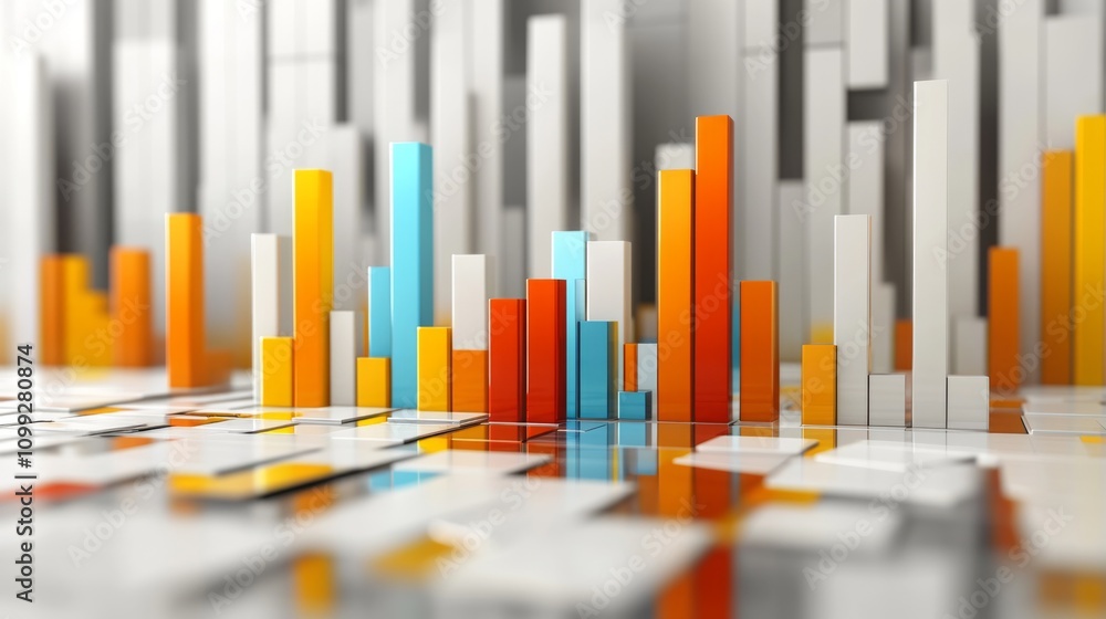 Aufkleber colorful graphs and charts representing data analysis and growth