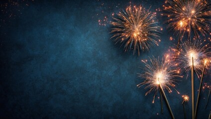 new year fireworks dark blue background