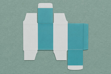 Box product vertical fold four sides empty white color for template mock up and design presentation. 3D rendering illustration V5