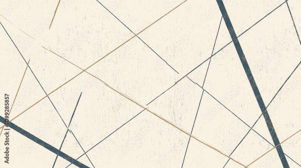 Poster Abstract Lines and Patterns on Textured Beige Background Surface