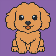 Obraz premium Set of Cute Doxiepoo Dog Sitting Clipart Vector illustration 