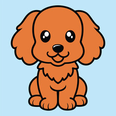 Obraz premium Set of Cute Doxiepoo Dog Sitting Clipart Vector illustration 