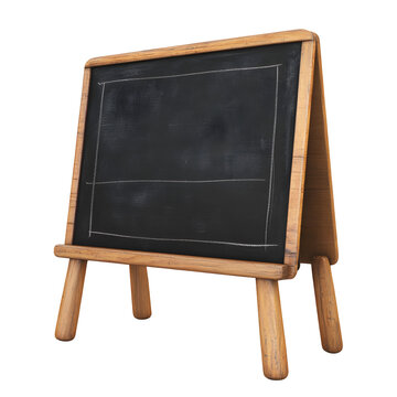 3D Chalkboard Isolated on a Transparent Background