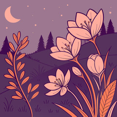 Illustration of vibrant flowers 