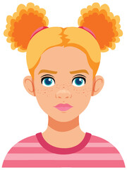 Obraz premium Young Girl with Pigtails
