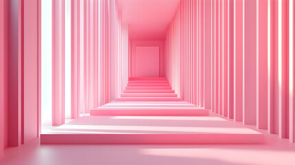 Obraz premium Pink Abstract 3D Background: Steps to Light