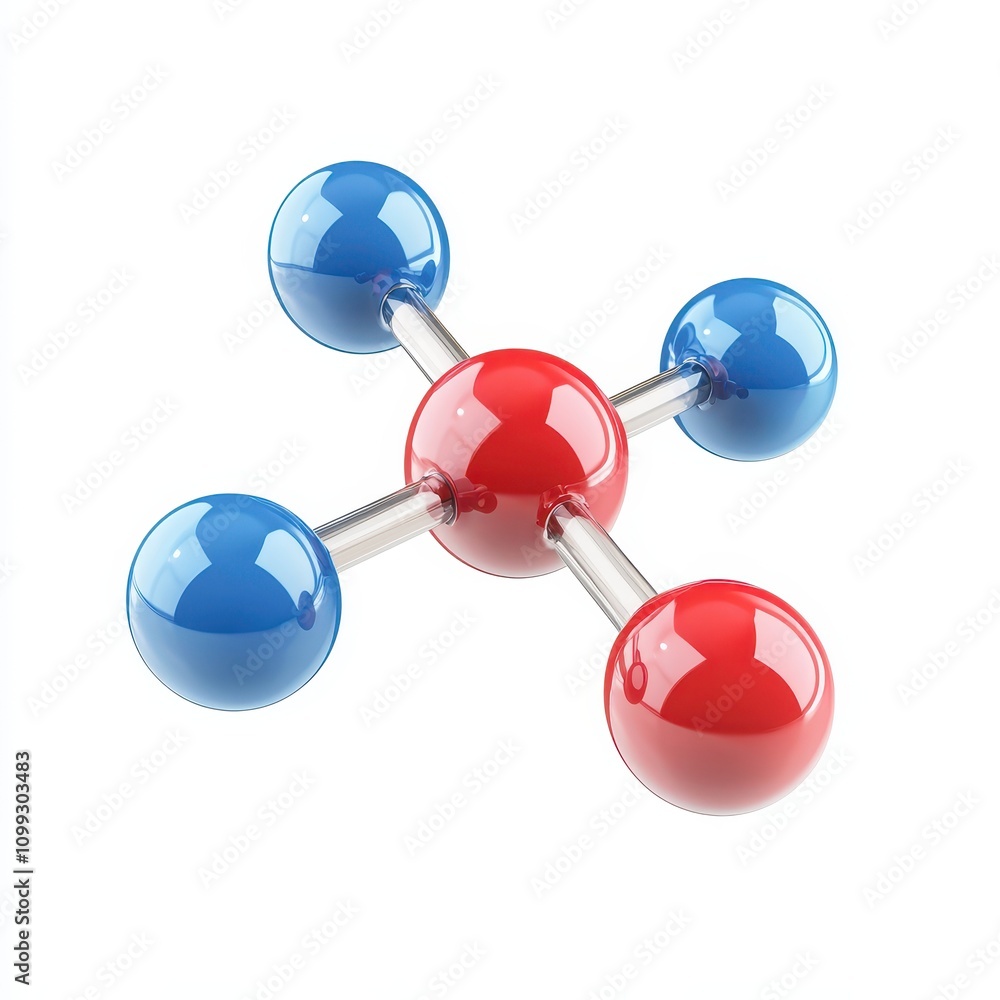 Poster a 3d representation of a molecular structure with colored atoms.