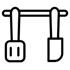Long Tools Utensils Line Icon