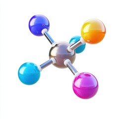 A colorful molecular structure representing chemical bonds and elements.
