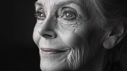 Obraz premium Graceful Elderly Woman Portrait in Fine Detail and Soft Light