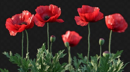 Obraz premium PNG Poppy flower plant transparent background
