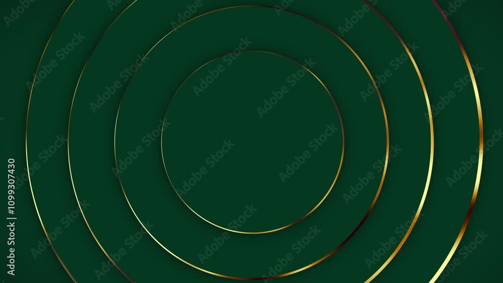 Poster luxury modern golden rings circle intro titles abstract shape 3d animation movement layered pattern 