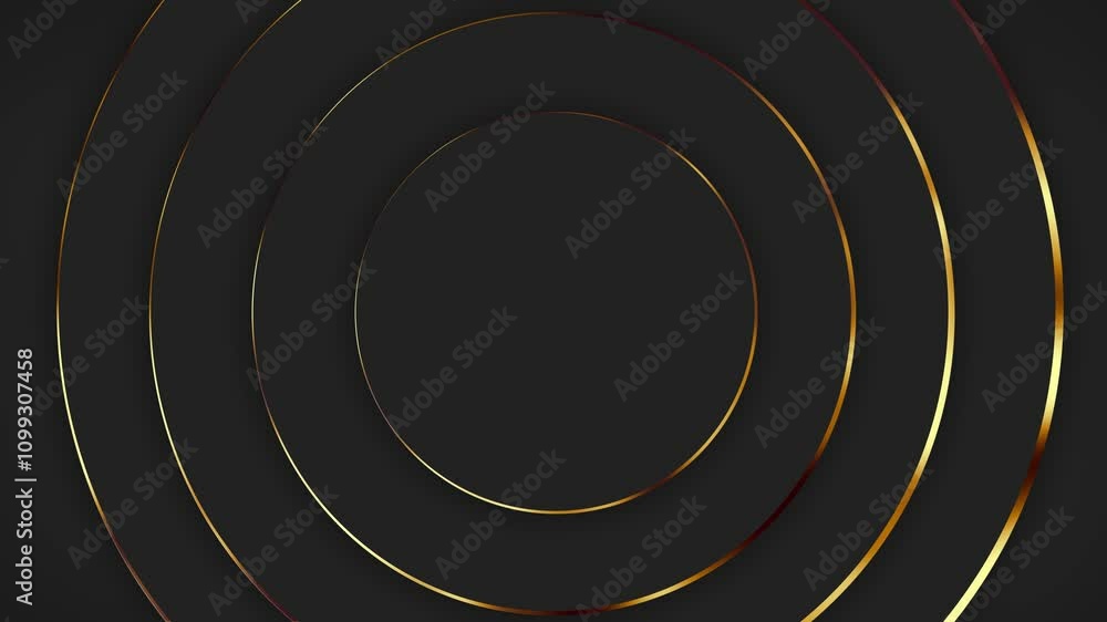 Poster luxury modern golden rings circle intro titles abstract shape 3d animation movement layered pattern 