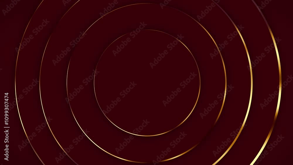 Poster luxury modern golden rings circle intro titles abstract shape 3d animation movement layered pattern 