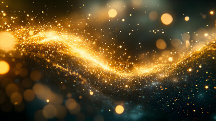 Fototapeta premium Golden Sparkles Abstract Background Illustration