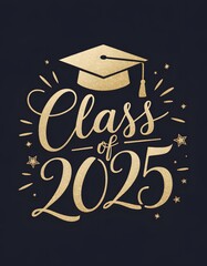 class of 2025 graduation gold design perfect for cards and invites

