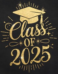 class of 2025 graduation gold design perfect for cards and invites

