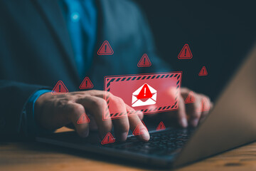 Threat, phishing, malicious, danger, hack, warning, mail, thief, scam, alert, safety, letter,...
