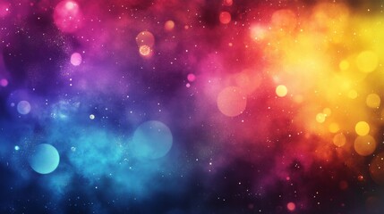 Fototapeta premium Abstract Cosmic Nebula Background: Glowing Lights and Starry Night