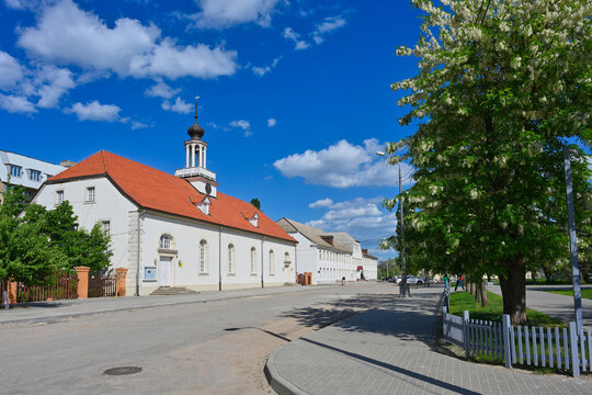 Old Sarepta square with historic buildings in Volgograd, Volgograd region of Russia