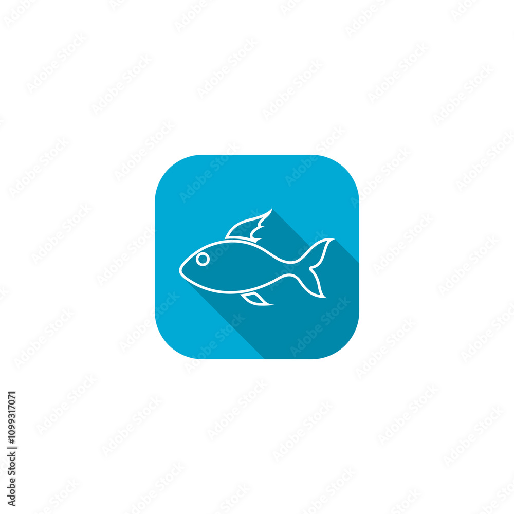 Poster fish icon, simple icon isolated on transparent background