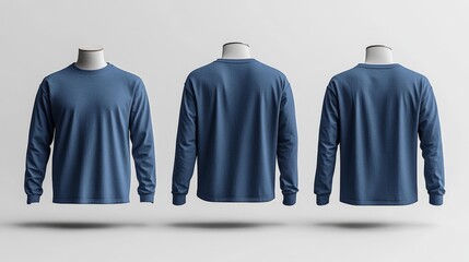 Long Sleeve Tee 3D Render Mockup. Generative AI