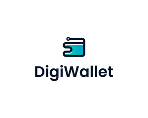 Digital Wallet Electronic Payment Financial Technology Fintech Vector Logo Design Illustration