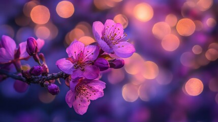 Purple bokeh background in the upper right corner beautiful stock