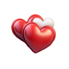 Fototapeta premium Two Glossy Hearts Red and White Valentine's Day Symbol
