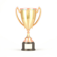 A beautifully crafted trophy symbolizes success and motivation. On white background