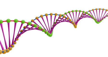 3D Render of DNA Helix: Isolated on Transparent Background