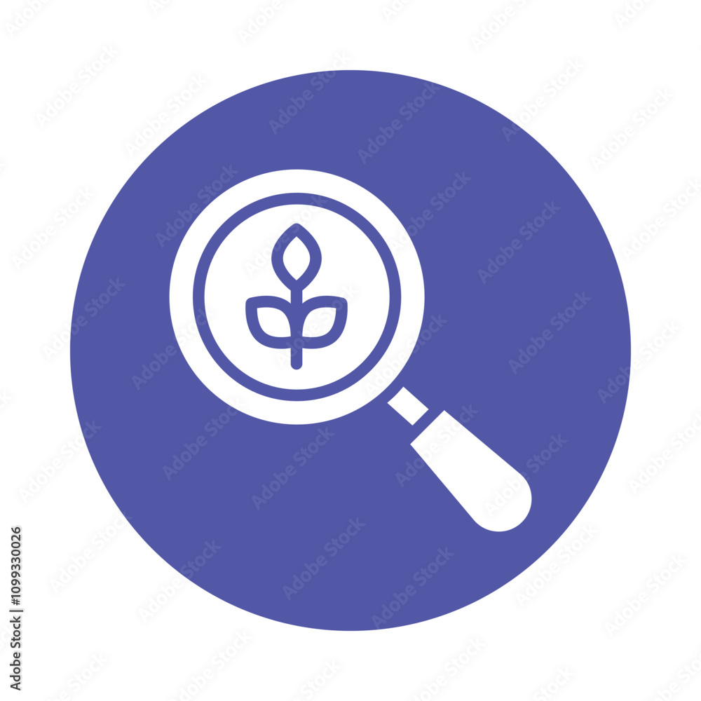 Poster botany experiment vector glyph circle. eps 10 file