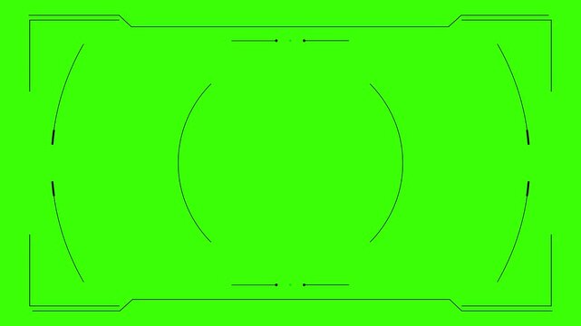 Abstract futuristic HUD aim animation. Cyberpunk style distorted HUD screen reticle.