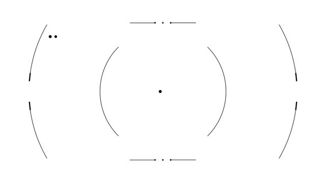Abstract futuristic HUD aim animation. Cyberpunk style distorted HUD screen reticle.