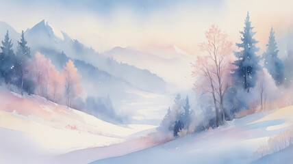 winter landscape with snow