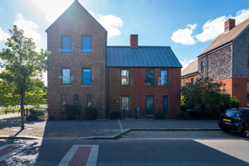 traditional detached house within residential estate in England UK