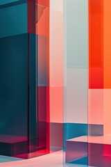 Fototapeta premium Abstract geometric forms in vibrant colors