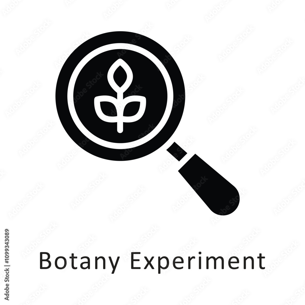Poster botany experiment vector filled outline icon. eps 10 file