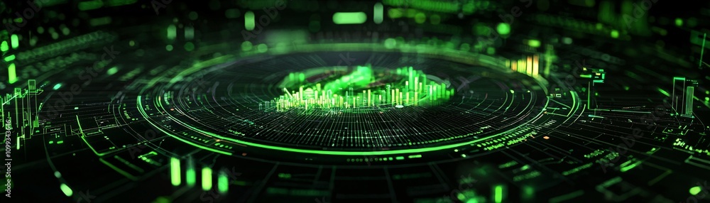 Poster a futuristic dashboard showing credit risk and default probabilities under different economic scenar